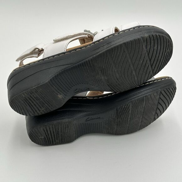 Clarks Merliah Sheryl Leather White Flower Womens 6 Slingback Sandals Shoes - Picture 12 of 15